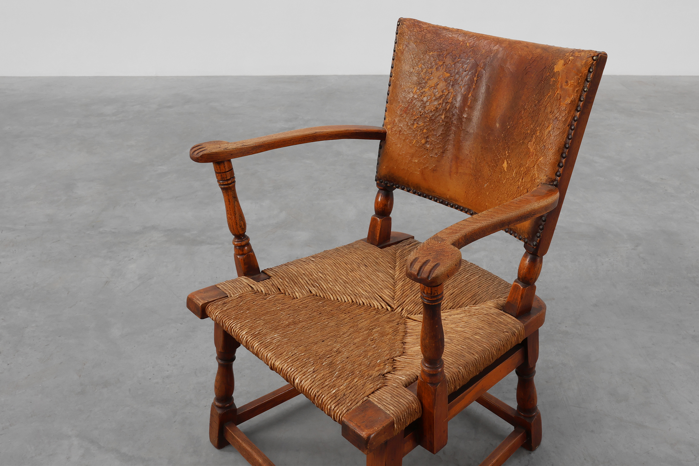 Leather and oak Armchair by Theo Ruth for Artifort, The Netherlands ca. 1940thumbnail